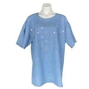 Gemstone Inspired Denim Inspired Top